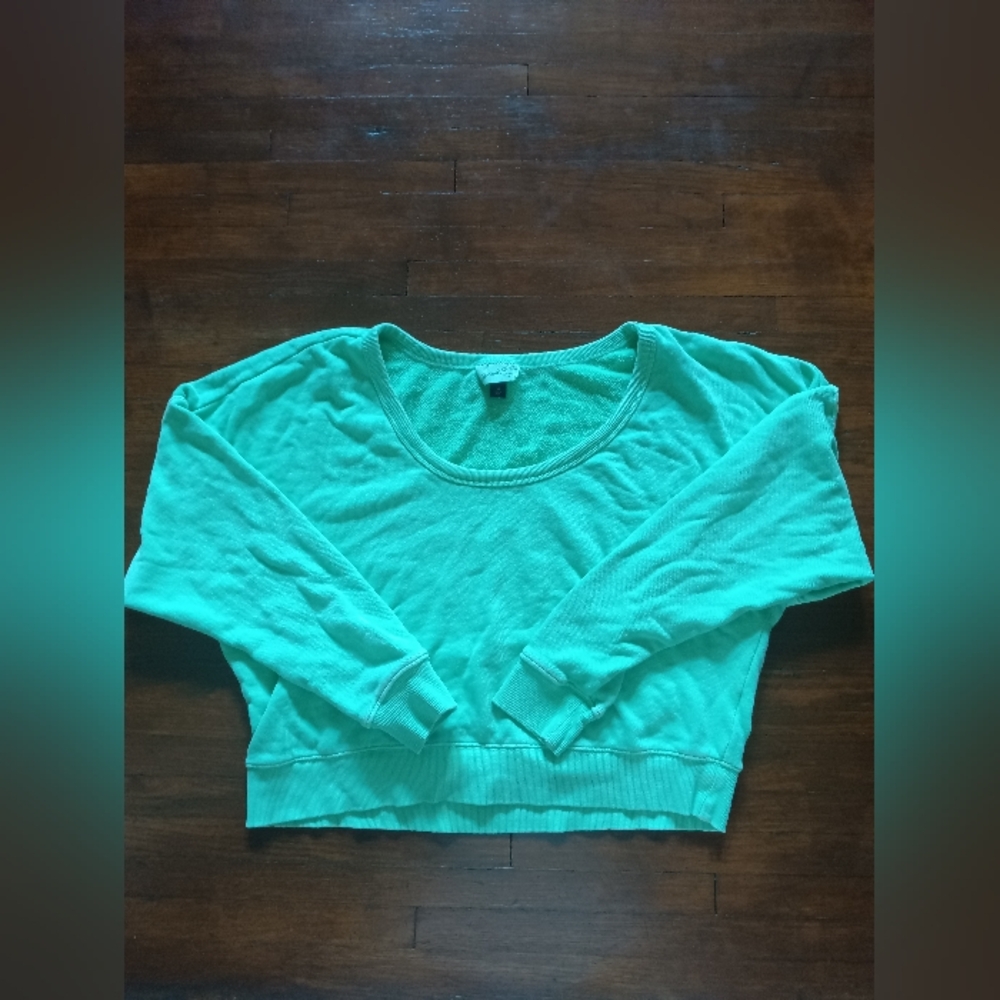 Universal Thread Crop Sweatshirt Neon Seafoam Green